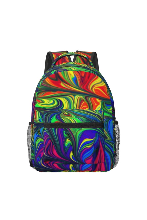 Pride Rainbow Pattern Durable Student Backpack Laptop Bag- Ergonomic Design, Waterproof Twill Fabric - Ideal for School, Travel, and Outdoor Activities