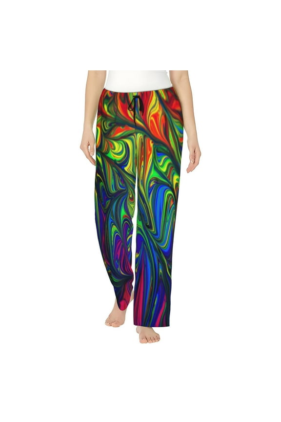 Pride Rainbow Pattern Women’s Ultra-Soft Comfy Pajama Lounge Pants Sleepwear,Comfortable Lounge Wear,lightweight Pajamas, Casual Home Wear-Medium