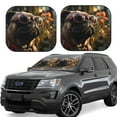 thumbnail image 1 of Rateoe Pug Wearing Sunglasses Flowers Pattern 2 Piece Car Windshield Sun Shade Foldable | Front Windshield Shade for Sun, Heat and UV Rays | Sunshade for Car Front Window-Large, 1 of 6