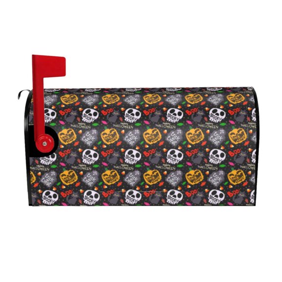 Rateoe Pumpkin And Flying Bat Printed Mailbox Covers - Easy to Install Fall, Winter, Spring, Summer Mailbox Cover - Weather and UV-Resistant Mailbox Decor - Mailbox Magnetic Covers-