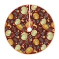 thumbnail image 1 of Rateoe Pumpkin Leaf Daisy Pattern Christmas Tree Skirt with Ties, Christmas Tree Decorations, Farmhouse Christmas Decor Xmas Holiday Decorations-48", 1 of 6