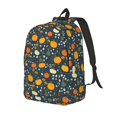 thumbnail image 1 of Rateoe Pumpkin Pattern Durable Canvas Backpack for Men & Women – Stylish & Lightweight – Adjustable Straps, Multiple Pockets – Fits 15-17 Inch LaptopsMedium, 1 of 5
