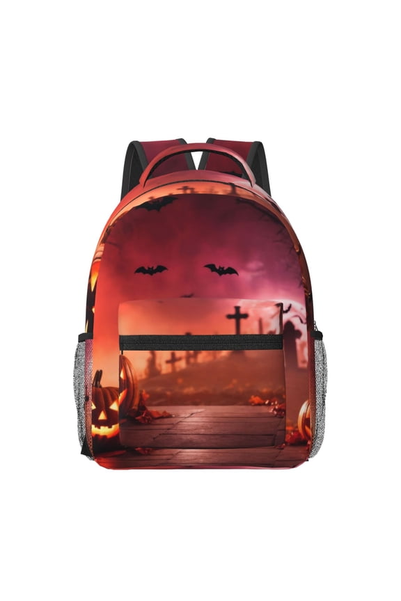 Pumpkins Pattern Durable Student Backpack Laptop Bag- Ergonomic Design, Waterproof Twill Fabric - Ideal for School, Travel, and Outdoor Activities-One Size