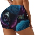 thumbnail image 1 of Rateoe Punk Style Blue Haired Skull Printed Power Workout Shorts for Women Tummy Control Squat Proof Ribbed Thick Seamless Scrunch Active Short-Large, 1 of 8