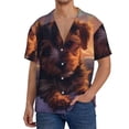 thumbnail image 1 of Rateoe Puppy Lying On A Cloud Pattern Men's Short Sleeve Classic Shirt, Casual Short-Sleeved Shirt, Lightweight Summer Shirt, Cuban Collar Shirt,Button-Front Shirt-X-Large, 1 of 5