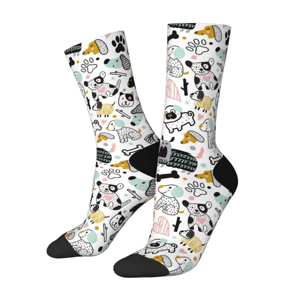 Rateoe Puppy for Women Casual Calf Socks - Cute Crew Socks - Thin Soft Above Ankle Socks Size 5-11