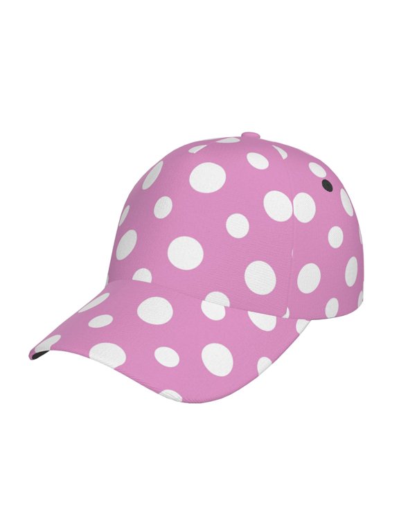 Purple And White Polka Dot Pattern Baseball Cap Outdoor Cap Mountain Dad Hat - Unstructured Soft Cotton Cap-Adjustable UV Protection Cap