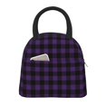 thumbnail image 1 of Rateoe Purple Black Plaid Pattern Lunch Bag Women, Lunch Box, Lunch Bag, Small Leakproof Lunch Tote Large Capacity Reusable Insulated Cooler Lunch Container, 1 of 6