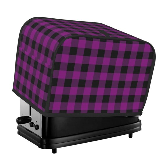 Rateoe Purple Black Plaid Pattern Toaster Covers 2 Slice Wide Slot,Bread Machine Cover,Bread Dust Cover & Fingerprint Protection,Appliance Covers