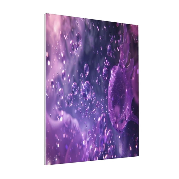 Rateoe Purple Bubble Abstract Art Pattern Decorative Picture – Unique Modern Wall Art, Ready-to-Hang Canvas Print for Home (Vertical)