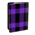 thumbnail image 1 of Rateoe Purple Buffalo Plaid Pattern Passport Holder Wallet Leather Mulit-purpose Travel Wallet Credit Cards Case ,Passport Cover for Women Men-6.5 in, 1 of 1
