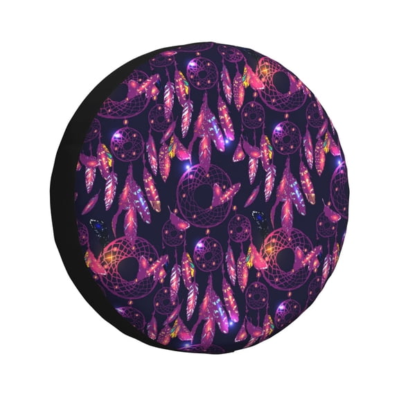 Rateoe Purple Dreamcatcher Pattern Tire Cover Wheel Protectors Weatherproof Wheel Covers Universal Fit for Trailer Rv SUV Truck Camper Travel Trailers Accessories-15 inch