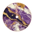 thumbnail image 1 of Rateoe Purple Gold Marble Swirls Pattern Christmas Tree Skirt with Ties, Christmas Tree Decorations, Farmhouse Christmas Decor Xmas Holiday Decorations-36", 1 of 6