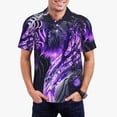 thumbnail image 1 of Rateoe Purple Pattern White Tiger Pattern Men's Short Sleeve Polo Shirts, Golf Polo Shirts Short Sleeve Performance Moisture Wicking Dry-Medium, 1 of 6