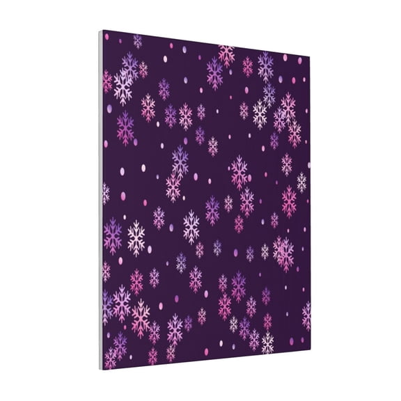 Rateoe Purple Snow Flakes Pattern Decorative Picture – Unique Modern Wall Art, Ready-to-Hang Canvas Print for Home (Vertical)