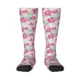 thumbnail image 1 of Rateoe Purple Watercolor Flowers Pattern Women’s Knee High Crew Socks,Trouser Socks Comfortable, Breathable, Moisture-Wicking and Soft, 1 of 6