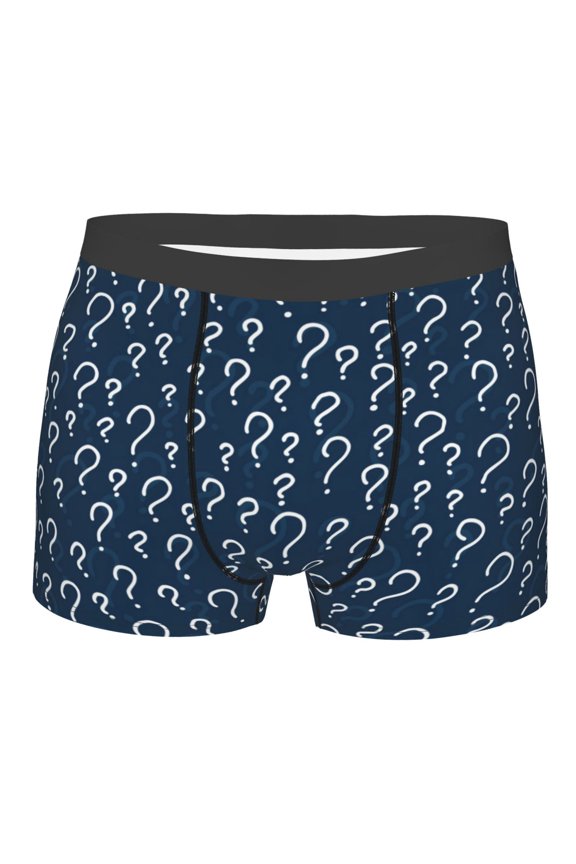 Question Marks Mens Boxer Briefs Poly Spandex Performance Boxer Briefs Underwear Hem Boxer Briefs - Medium