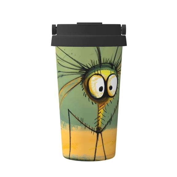 Rateoe Quirky Cartoon 123 Pattern Travel Coffee Mug Tumbler with Flip Lid | Reusable Insulated Stainless Steel Cold Brew Iced Coffee Cup Thermos
