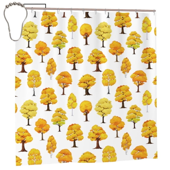 Rateoe Qutumn Tree Shower Curtain - Fancy Bathroom Shower Curtain Sets - Waterproof Shower Curtain with Hooks with 12 Plastic Hooks 72x72 Inches