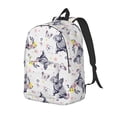 thumbnail image 1 of Rateoe Rabbit And Butterfly Pattern Durable Canvas Backpack for Men & Women – Stylish & Lightweight – Adjustable Straps, Multiple Pockets – Fits 15-17 Inch LaptopsSmall, 1 of 5