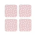 thumbnail image 1 of Rateoe Rabbit And Cloud Drawing Drink Coasters Set of 4 Leather Coasters Spill Protection for Table Desk,Durable and Non Slip Leather Coaster ,4 Inches Drink Mats-Square, 1 of 6