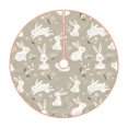 thumbnail image 1 of Rateoe Rabbit And Flower Pattern Christmas Tree Skirt with Ties , Christmas Tree Decorations, Farmhouse Christmas Decor Xmas Holiday Decorations-30", 1 of 6