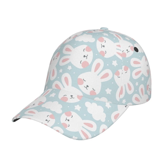 Rateoe Rabbit And Star Pattern Baseball Cap Outdoor Cap Mountain Dad Hat - Unstructured Soft Cotton Cap-Adjustable UV Protection Cap