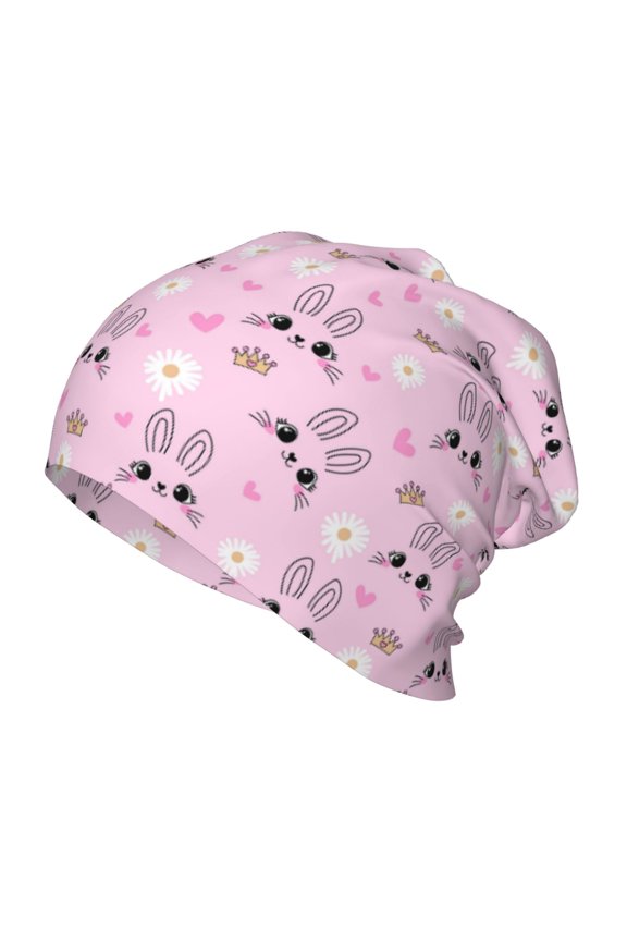 Rabbit Face Kids Beanie Warm Knit Beanie Hats Boys Girls Winter Hat Soft Slouchy Hats for Kids