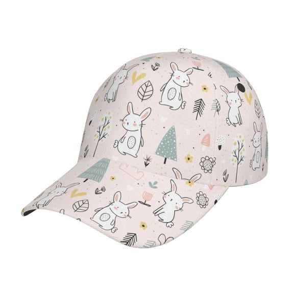 Rateoe Rabbit Forest Pattern Baseball Cap Outdoor Cap Mountain Dad Hat - Unstructured Soft Cotton Cap-Adjustable UV Protection Cap