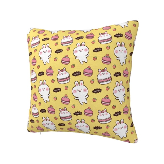 Rateoe Rabbit Hunger Pattern Throw Pillow Cover Premium Pillow Stuffer Sham Square for Decorative Cushion Bed Couch Sofa(Pillow insert not included)