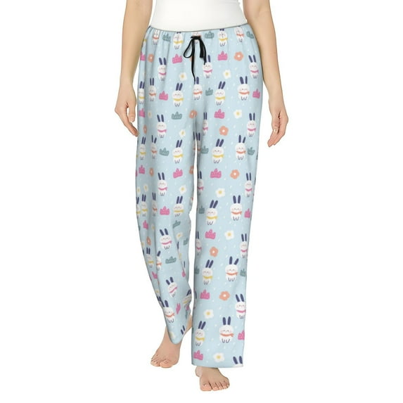 Rateoe Rabbit In The Rain Pattern Women’s Ultra-Soft Comfy Pajama Lounge Pants Sleepwear,Comfortable Lounge Wear,lightweight Pajamas, Casual Home Wear-XX-Large