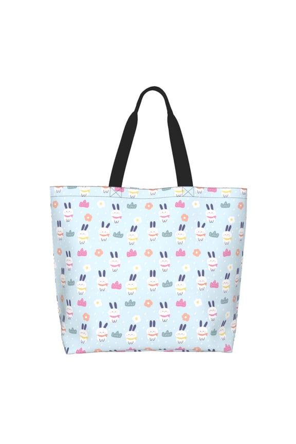 Rabbit In The Rain Tote Bag - Waterproof Lightweight Handbags Travel Shoulder Bag for Hiking Yoga Gym Swimming Travel Beach