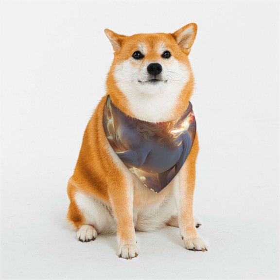 Rateoe Rainbow Cloud White Horse Print Pet Scarf for Dogs and Cats – Stylish Reflective Design, Breathable & Durable Pet Bandana with Quick-Release Buckle-Small