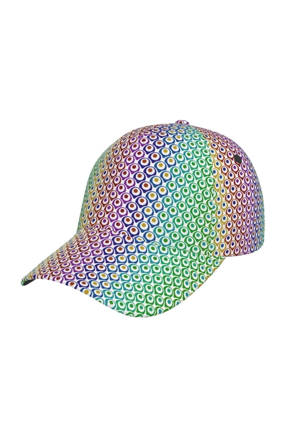 Rainbow Peacock Feathers Pattern Mens Baseball Cap  Adjustable Curved Brim Hat, Soft Cotton Sports Cap for Outdoor, Casual, and Everyday Wear, Comfortable & Breathable