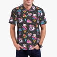 thumbnail image 1 of Rateoe Rainbow Unicorn And Cat Icecream Pattern Men's Short Sleeve Polo Shirts, Golf Polo Shirts Short Sleeve Performance Moisture Wicking Dry-3X-Large, 1 of 6