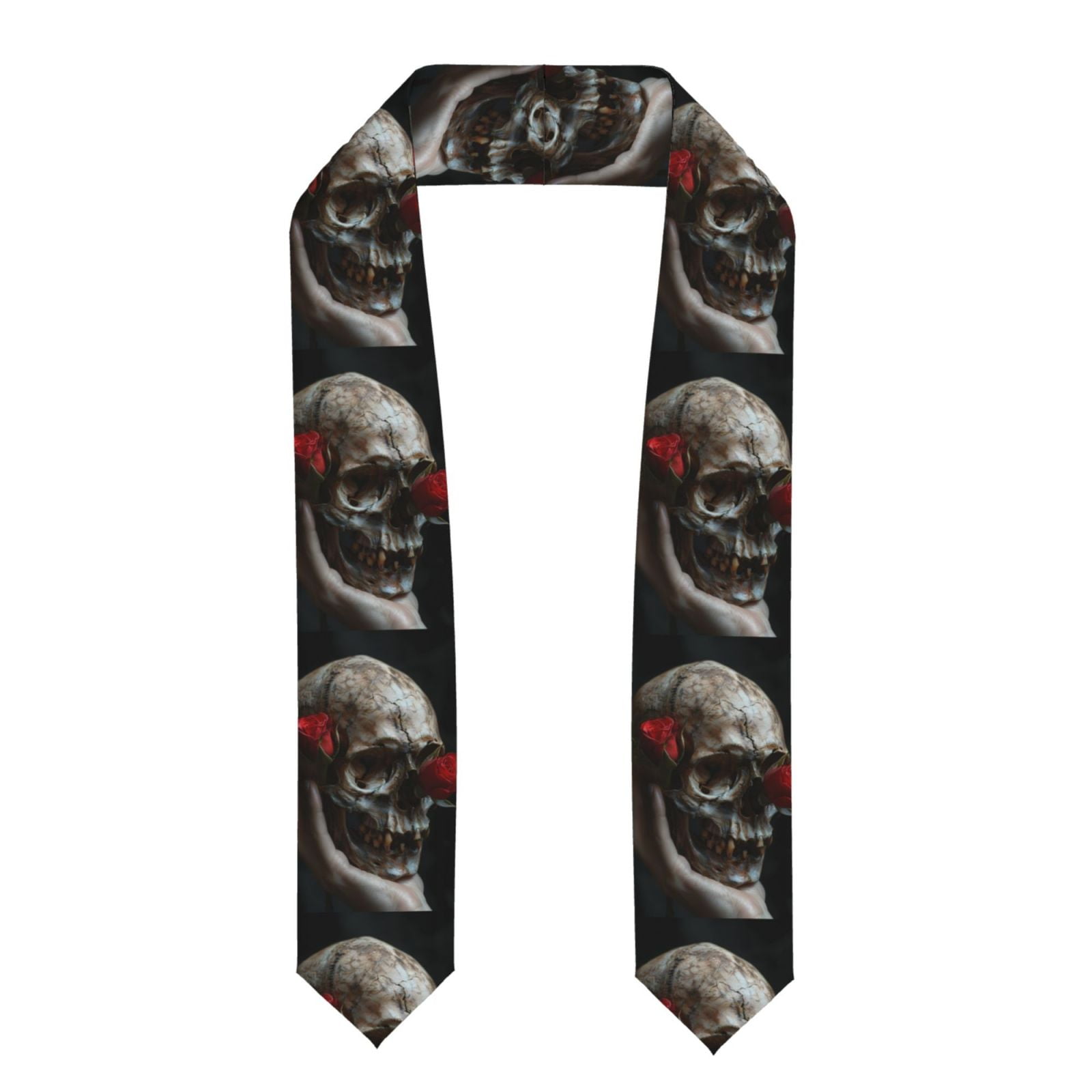 Rateoe Realistic Rose Skull Pattern Graduation Shawl Stole – Elegant ...
