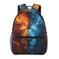 thumbnail image 1 of Rateoe Red And Blue Fire Lion Pattern Casual Backpack for School, Work, Travel – Adjustable Straps, Multiple Compartments – Ergonomic Design, Fits Laptops and Tablets, 1 of 5