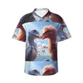 thumbnail image 1 of Rateoe Red And White Bird Couple Pattern Men’s Hawaiian Shirt – Short Sleeve Button-Down Tropical Beach Shirt, Lightweight & Breathable Casual Aloha Shirt with Pocket,3X-Large, 1 of 7