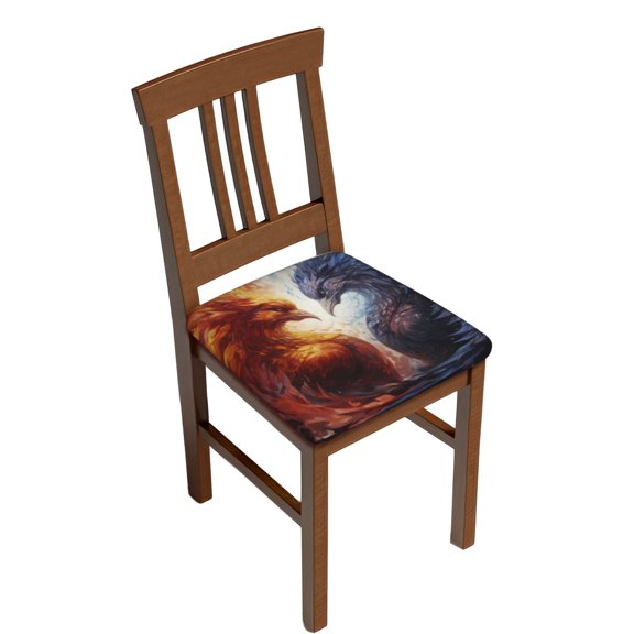 Rateoe Red And White Fire Bird Pattern Square Couch Cushion Covers, Sofa Furniture Protector Slipcover with Bottom Tie rope, Soft Non-Slip Non-Wrinkle Non-Sticky-Four Pieces