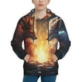 thumbnail image 1 of Rateoe Red And White Flame Fox Pattern Boys Hoodie, Youth Pullover Hooded Sweatshirt, Kangaroo Pocket Hoodie for Kids-Medium, 1 of 6