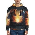 thumbnail image 1 of Rateoe Red And White Flame Fox Pattern Mens Hoodie, Pullover Hooded Sweatshirt, Kangaroo Pocket Hoodie Ideal for Daily Wear, Travel and Home-Large, 1 of 7