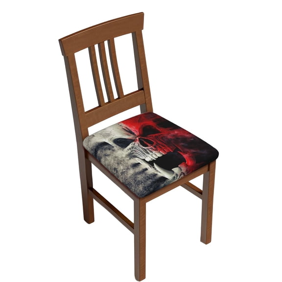 Rateoe Red And White Screaming Demon Skull Pattern Square Couch Cushion Covers, Sofa Furniture Protector Slipcover with Bottom Tie rope, Soft Non-Slip Non-Wrinkle Non-Sticky-Six Piece