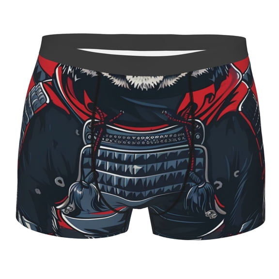 Rateoe Red Black Eastern Panda Warrior Mens Boxer Briefs Poly Spandex Performance Boxer Briefs Underwear Hem Boxer Briefs - X-Large