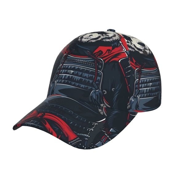 Rateoe Red Black Eastern Panda Warrior Pattern Baseball Cap Outdoor Cap Mountain Dad Hat - Unstructured Soft Cotton Cap-Adjustable UV Protection Cap