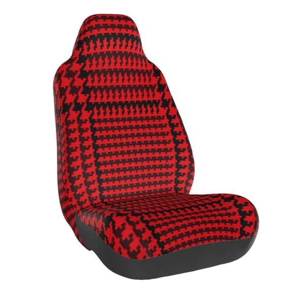 Rateoe Red Black Houndstooth Print Car Seat Cover,Elastic Car Seat Protector,Washable Durable Automotive Seat Cover Car Interior Accessories