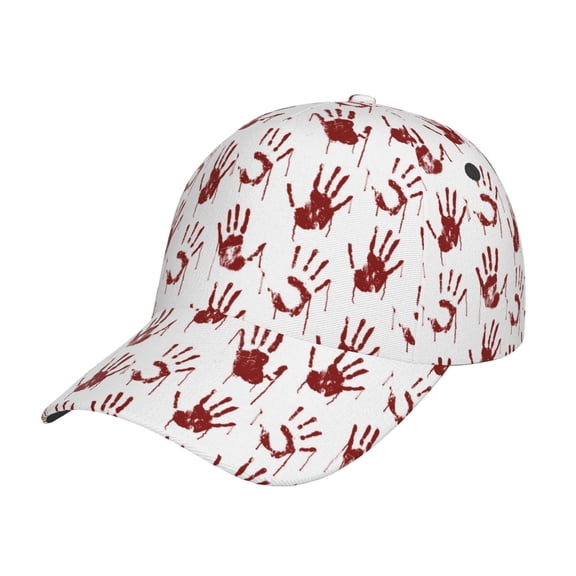Rateoe Red Bloody Scary Hands2 Pattern Men’s Baseball Cap – Adjustable Curved Brim Hat, Soft Cotton Sports Cap for Outdoor, Casual, and Everyday Wear, Comfortable & Breathable