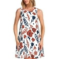 thumbnail image 1 of Rateoe Red Blue Leaves Pattern Women’s Sleeveless Dress,Casual Summer Dress,A-line Sleeveless Dress Versatile Summer Dress Stylish Day Dress, 1 of 7