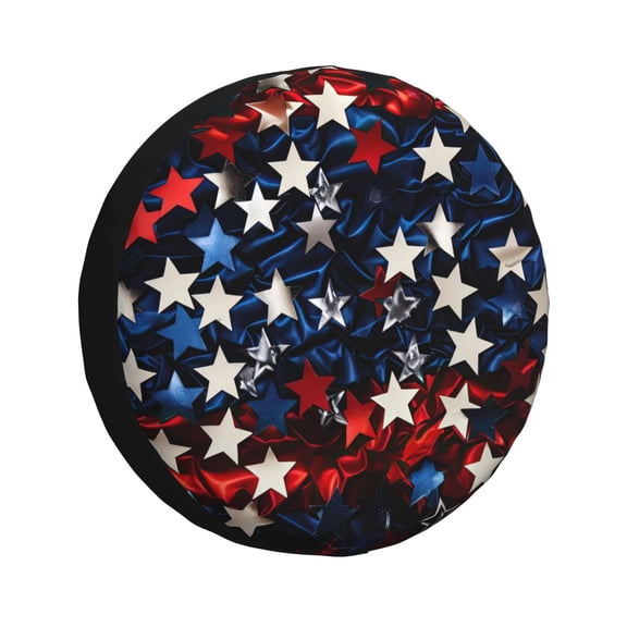 Rateoe Red Blue White Stars Pattern Tire Cover Wheel Protectors Weatherproof Wheel Covers Universal Fit for Trailer Rv SUV Truck Camper Travel Trailers Accessories-14 inch