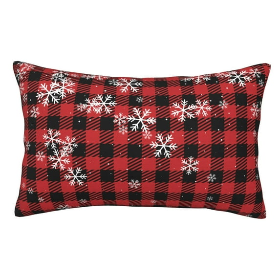 Rateoe Red Buffalo Plaid Pattern Decorative Pillow Case,Throw Pillow Covers,Plush Pillow Cover,Soft Pillow Case,Velvet Pillow Case-14"x20"