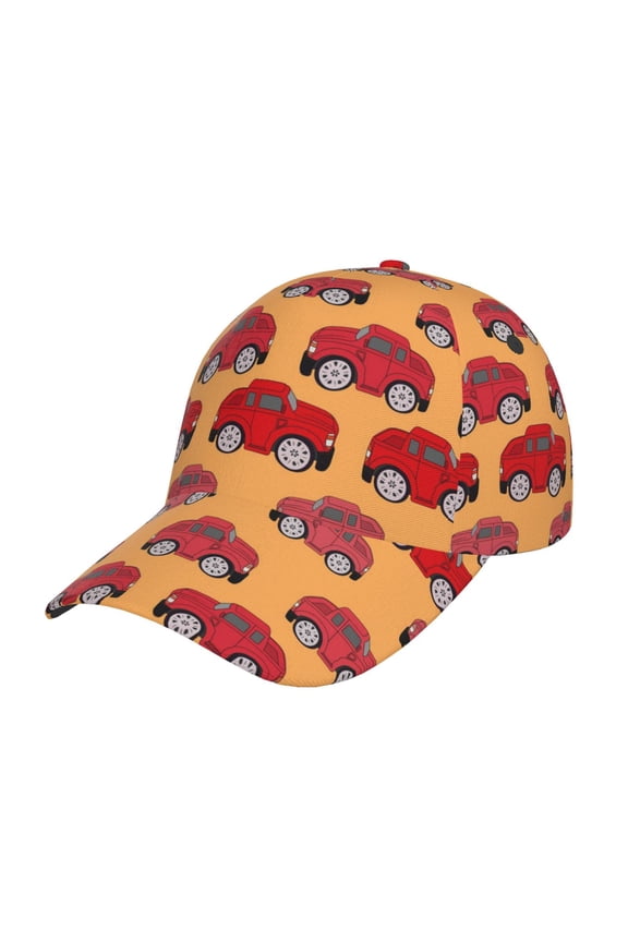 Red Cars Pattern Baseball Cap Outdoor Cap Mountain Dad Hat - Unstructured Soft Cotton Cap-Adjustable UV Protection Cap